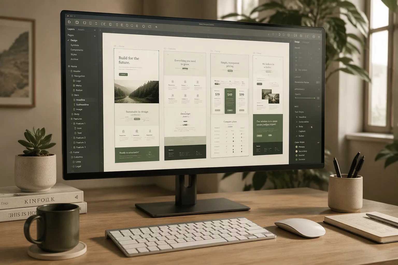 Affinity Studio workflow non-destructive layer hierarchy and layout diagram